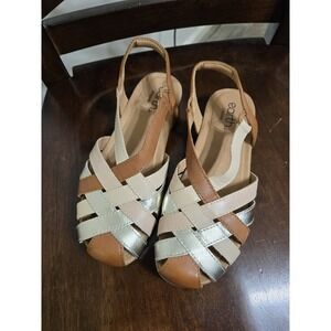 EARTH Origins Womens 8M Berri Fisherman Comfort Sling Back Sandals Flats Shoes